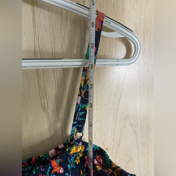 J. Crew Navy Floral Smocked Ruffle Sundress Sz Large - Picture 13 of 14